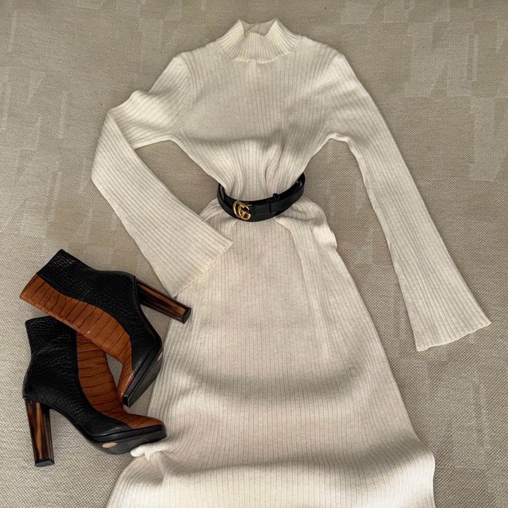 a new day Cream Long Sleeve Dress